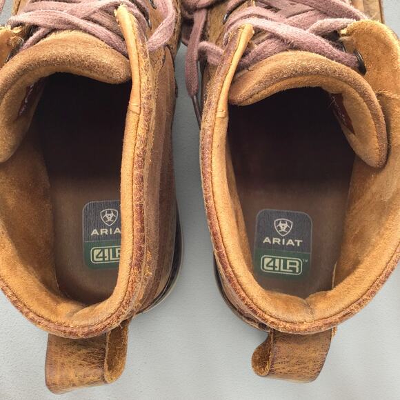 Ariat Lookout Men’s Moc Toe Boots Size 8EE Extra Wide Brown Leather 4LR Comfort - Picture 4 of 7